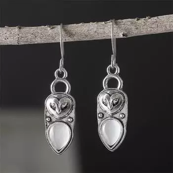 Новые модные ретро-серьги из лисы с кошачьим глазом, индивидуальная ниша, высококачественные женские украшения из сплава животных