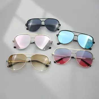 Новые модные ретро солнцезащитные очки с большой оправой для мужчин и женщин-пилотов, персонализированные двухлучевые металлические очки для водителей зелёный