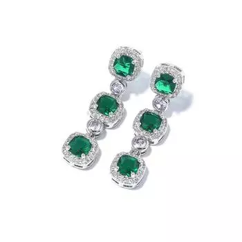 Новые модные роскошные квадратные серьги-гвоздики с 3 длинными подвесками, прочные серьги из циркония