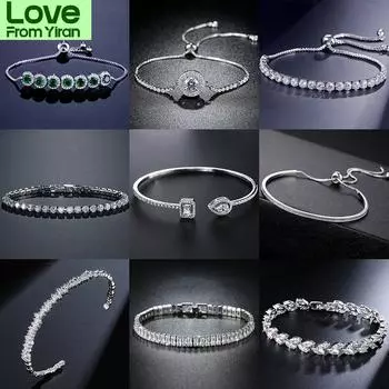 Новые модные роскошные панк-золотые серебряные теннисные браслеты для женщин, свадебные наручные подарочные ювелирные изделия оптом S5877b