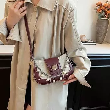 Новые модные роскошные женские сумки через плечо с цепочкой, простые женские сумки из искусственной кожи, брендовые женские сумки через плечо