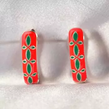 Новые модные рождественские серьги в стиле Ближнего Востока с эмалью красного и зеленого цвета подойдут для повседневного ношения в качестве рождественского подарка зелёный