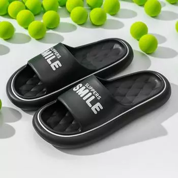 Новые модные сандалии для мужчин, домашние, для ванной, нескользящие, мужские тапочки, легкие, мягкие, удобные, простые, парные, взрывной стиль 36-37 чёрный