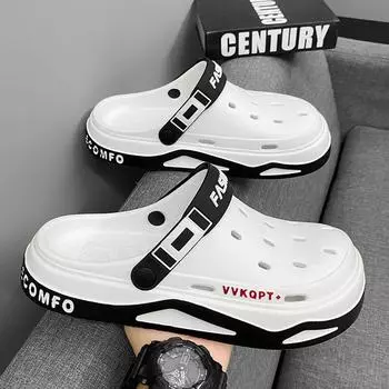 Новые модные сандалии мужские EVA повседневные удобные дырчатые садовые туфли мужские пляжные сандалии для дома унисекс тапочки 38-39 зелёный