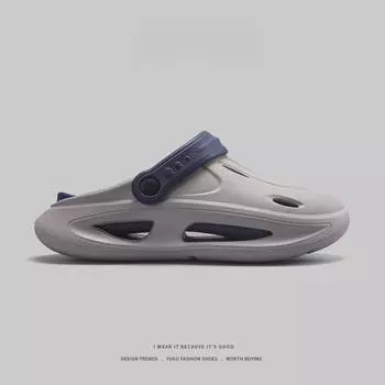 Новые модные сандалии МУЖСКИЕ Eva повседневные удобные дырочные садовые туфли мужские пляжные сандалии для дома унисекс тапочки 38 чёрный