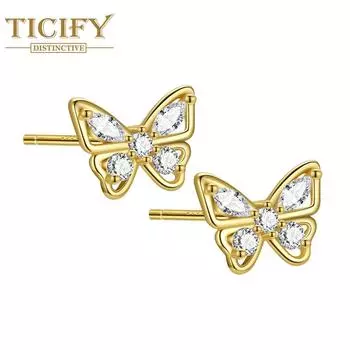 Новые модные серьги-бабочки с цирконием, модные легкие роскошные украшения для ушей, темпераментный подарок для девочек белый