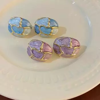 Новые модные серьги-джокеры с эмалированной глазурью и геометрическим темпераментом, женский подарок