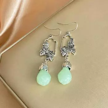 Новые модные серьги-джокеры с имитацией нефритового цветка, женские украшения