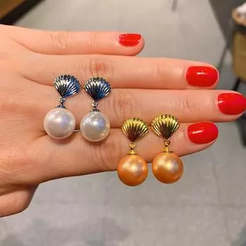 Новые модные серьги-гвоздики из ракушек Aobei Pearl