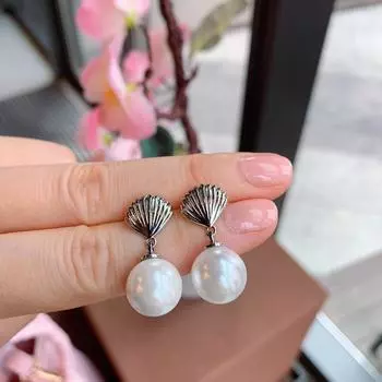 Новые модные серьги-гвоздики из жемчуга Aobei