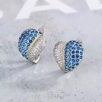 Новые модные серьги-гвоздики, мода, полная бриллиантов, тип любви, красный корунд, высококачественные женские украшения, универсальные