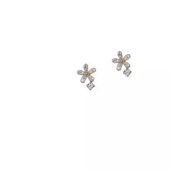 Новые модные серьги-гвоздики с подвесками в виде цветка циркония для женщин и девочек, элегантные свадебные украшения Pendientes Brincos eh1128 золотой