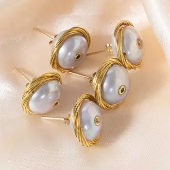 Новые модные серьги-гвоздики с пресноводным жемчугом, модные серьги ручной работы из стерлингового серебра 925 пробы с фианитом для женщин и мужчин, ювелирные изделия в подарок