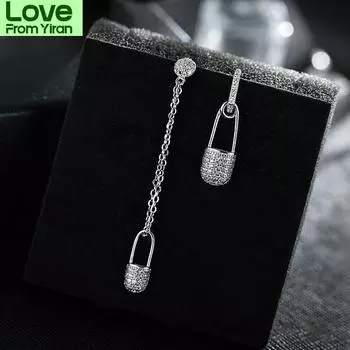 Новые модные серьги из стерлингового серебра 925 пробы с кристаллами для женщин и девочек, модные ювелирные изделия, корейские серьги