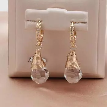 Новые модные серьги-капли в форме капли с кристаллами для женщин, модные серьги с цирконом, ювелирные изделия, аксессуары для вечеринок золотой