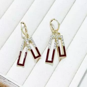 Новые модные серьги с бриллиантами, красные серьги-гвоздики класса люкс, универсальные серьги-гвоздики и украшения для ушей Niche Versatile Temperament