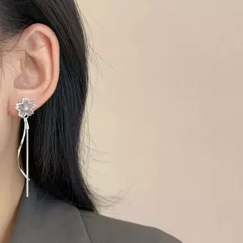 Новые модные серьги с кисточками в виде цветка, простые изысканные длинные серьги для дам, подарок на праздничную вечеринку как