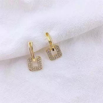 Новые модные серьги со стразами без пирсинга, простые серьги-клипсы для женщин