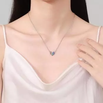 Новые модные серьги в форме сердца из циркония с радужной инкрустацией для женщин, изысканная легкая роскошная цепочка в форме сердца для ключицы