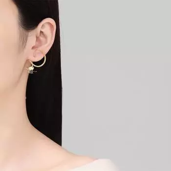 Новые модные серьги в виде пчелы для женщин, модные серьги в виде животных, нишевые, темпераментные, легкие, роскошные, универсальные серьги