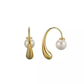 Новые модные серьги высокого класса, уникальный дизайн с каплевидным жемчугом, серьги-крючки для осени и зимы