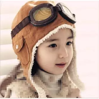 Новые модные шапки для детей, пилотов, летчиков, наушники, шапки-бини для детей, осенне-зимняя теплая шапка-ушанка, защитные кепки для детей, аксессуары для детей 42-52CM