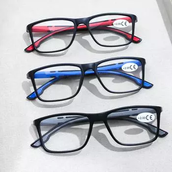 Новые модные силиконовые спортивные очки для чтения для мужчин и женщин, квадратные очки против усталости с защитой от синего света +100 чёрный