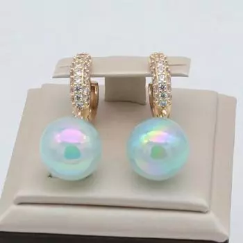 Новые модные синие круглые висячие серьги для женщин, свадебные украшения, подарок, темпераментные серьги с кубическим цирконием синий