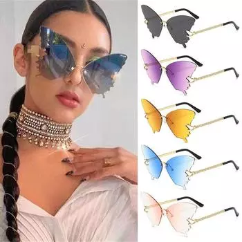 Новые модные солнцезащитные очки-бабочки для женщин, трендовые ретро-очки Y2K Street Snap, женские солнцезащитные очки с градиентными линзами, оттенки UV400