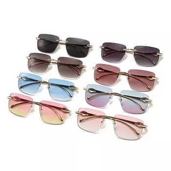 Новые модные солнцезащитные очки, безрамные онлайн-солнцезащитные очки для вождения знаменитостей, уличных съемок, персонализированные высококачественные солнцезащитные очки. UV400
