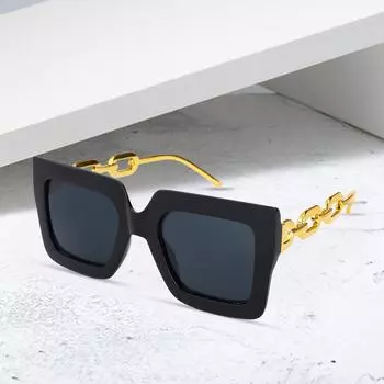 Новые модные солнцезащитные очки Box Chain для мужчин и женщин с большой оправой, устойчивые к ультрафиолетовому излучению UV400 зелёный