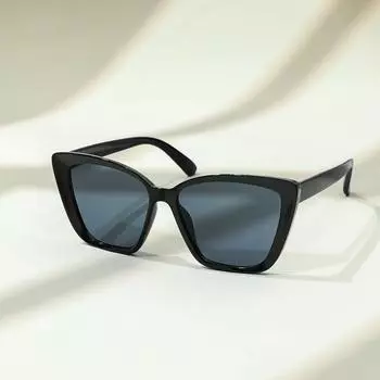 Новые модные солнцезащитные очки «кошачий глаз» большой оправы для мужчин и женщин с защитой UV400 чёрный