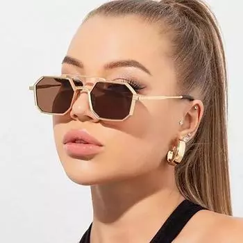 Новые модные солнцезащитные очки с двойным мостиком для женщин и мужчин, солнцезащитные очки в металлической оправе с защитой от ультрафиолета UV400, модные очки для вождения, классические очки