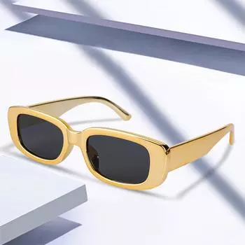 Новые модные солнцезащитные очки в небольшой оправе для мужчин и женщин с персонализированными квадратными позолоченными поликарбонатными стеклами UV400