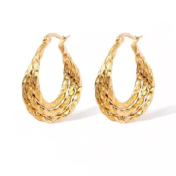 Новые модные спиральные серьги из нержавеющей стали, универсальные серьги высокого класса, французские ретро-темпераментные серьги в женском стиле