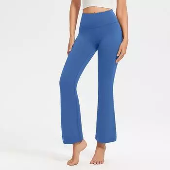 Новые модные спортивные повседневные расклешенные штаны для йоги, женские с высокой талией, поднимающие бедра, фитнес-йога, женские облегающие свободные штаны для бега и йоги 25587 S чёрный