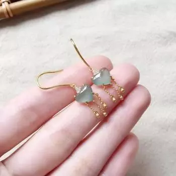 Новые модные стильные длинные персонализированные серьги с цирконом в форме сердца с кисточками для женщин