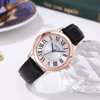 Новые модные студенческие маленькие круглые часы с римскими цифрами, модные поясные часы, простые кварцевые часы с темпераментом