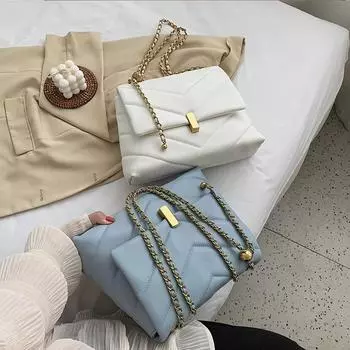 Новые модные сумки через плечо из цельной плутониевой кожи с цепочкой для женщин, женские винтажные сумки-мессенджеры через плечо, женственные