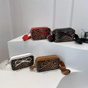 Новые модные сумки через подмышки, модная сумка через плечо с леопардовым принтом, кошелек из искусственной кожи, сумка через плечо для женщин 19.5x6.5x11cm коричневый