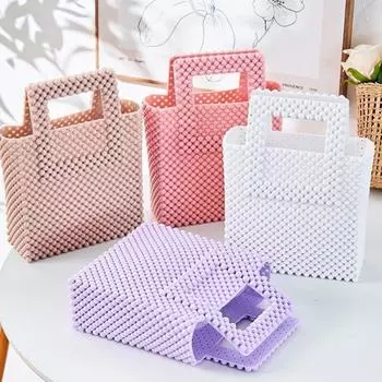 Новые модные сумки из желе из ПВХ для женщин, однотонные, тканые, прочные, легко моющиеся, универсальные, нишевые, дизайнерские, ручные сумки, маленькие квадратные сумки