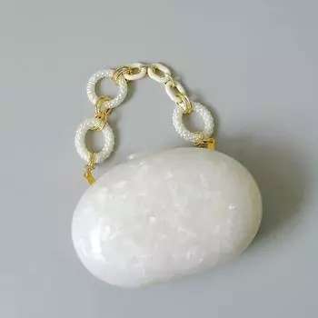 Новые модные сумки, модные женские сумки, белые круглые однотонные акриловые роскошные вечерние вечерние сумки, женские повседневные милые сумки-клатчи в коробке 16.5CM белый