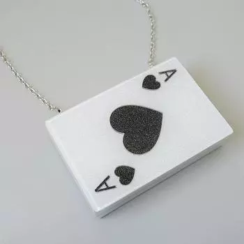 Новые модные сумки, модные женские сумки, белые акриловые сумки с рисунком Ace, роскошные вечерние вечерние сумки, женские свадебные милые сумки-клатчи в коробке 17CM белый