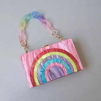 Новые модные сумки, модные женские сумки, красная контрастная полоска, акриловая роскошная вечерняя вечерняя сумка, женская повседневная милая сумка-клатч в коробке 17.6CM красный