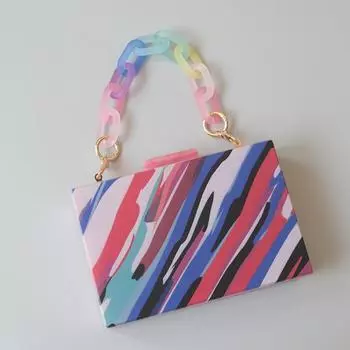 Новые модные сумки, модные женские сумки, яркие контрастные акриловые роскошные вечерние сумки, женская повседневная милая сумка-клатч в коробке 18.2CM красный