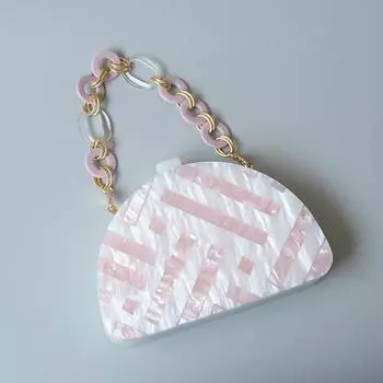 Новые модные сумки, модные женские сумки, уникальные полукруглые элегантные акриловые роскошные вечерние вечерние сумки, женский милый кошелек-клатч 20CM розовый