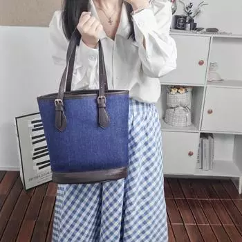 Новые модные сумки-ведра, сумки через плечо, ковбойские синие сумки, версия для отдыха, универсальные, большой вместимости, для поездок на работу и отдыха, сумки через плечо