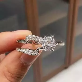 Новые модные свадебные комплекты из 2 предметов, обручальные кольца для женщин, парный дизайн, креативные аксессуары, эффектные украшения для вечеринки, помолвки 9