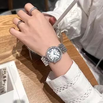 Новые модные сверкающие кварцевые часы со стразами Gypsophila Light Luxury женские повседневные темпераментные часы Niche