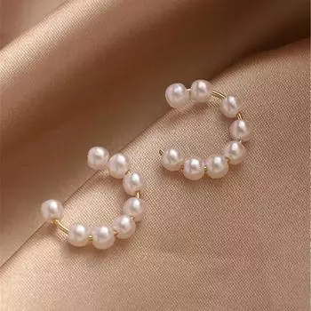 Новые модные темпераментные универсальные нишевые серьги-клипсы без пирсинга ушей, модные индивидуальные дизайнерские серьги-клипсы для женщин белый